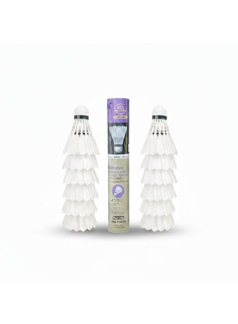 12 Pack Badminton Birdies Shuttlecocks, Badminton Goose Feather Stable Durable High Speed Training Badminton Balls for Indoor & Outdoor Practice Sports Training Activities